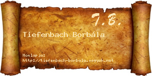 Tiefenbach Borbála névjegykártya